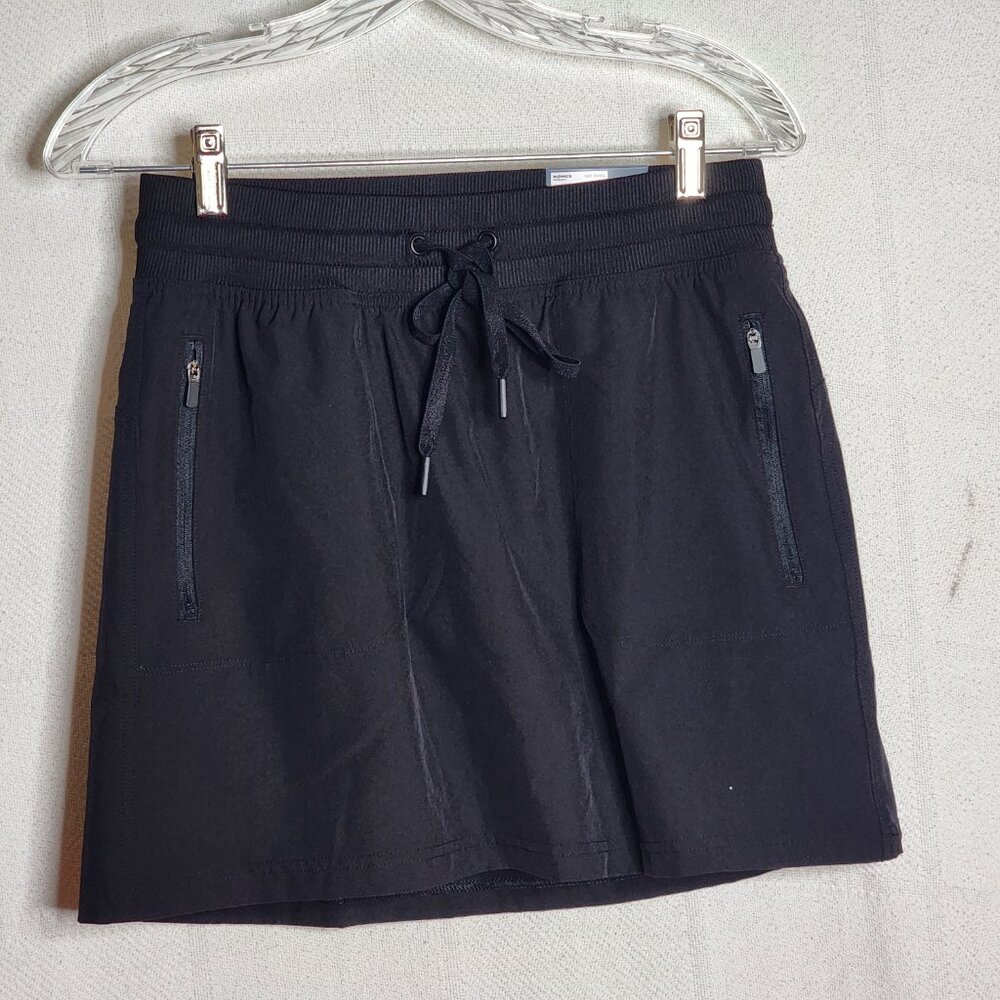 Tek Gear Mineral Black Mid Rise Wicking Drawstring Pocketed Poly Span Skort Sz S - Picture 3 of 16